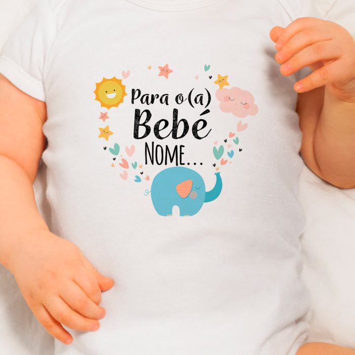 Body de bebé unissexo com elefante