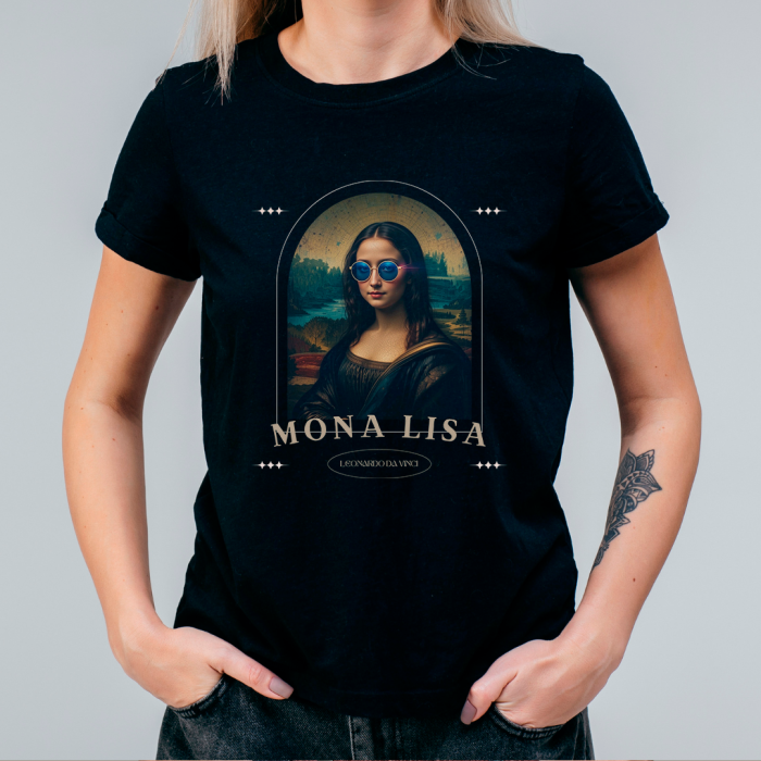 T-Shirt Unissexo Mona Lisa, Leonardo Da Vinci With Style